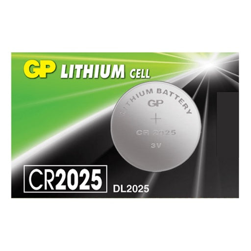 GP Pilas CR2025 Lote de 5, Batería de Litio CR 2025 3V