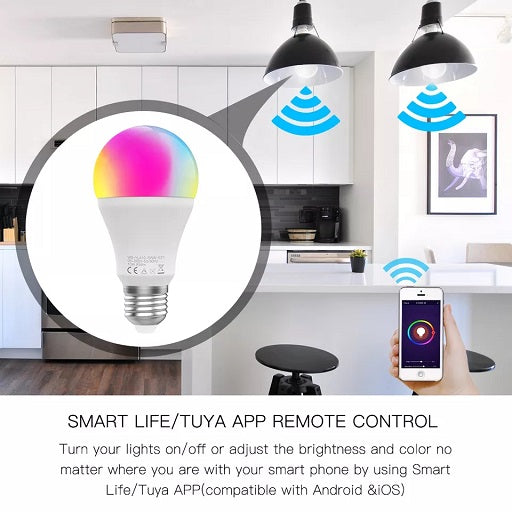 Bombilla Inteligente WiFi, Compatible con Alexa y Google Home