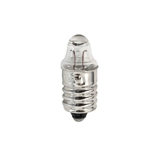 Bombillo de Linterna 2.2V Tipo Gota - Rosca E10 para proyectos y circuitos basicos educativos, compatible con porta lampara, roceta, portalampara con rosca E10, Ferretrónica