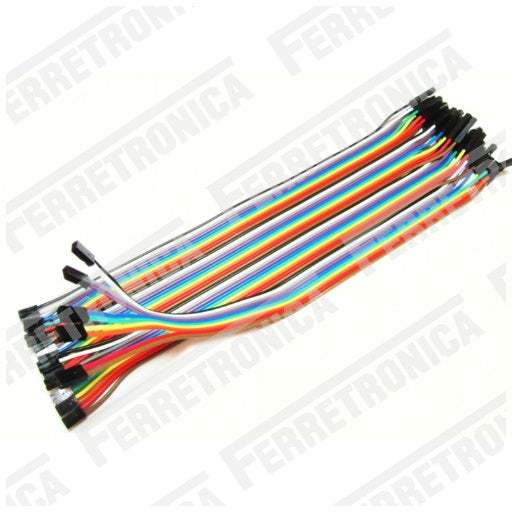 Cables Jumper de conexion Dupont Arduino Hembra Hembra x 40 cables de 20 cm, ferretrónica