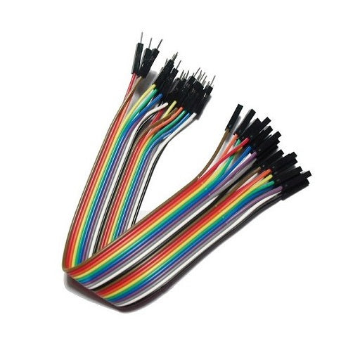 Cables Jumper de conexion Dupont Arduino Macho Hembra x 20 cables - 20 cm, ferretrónica