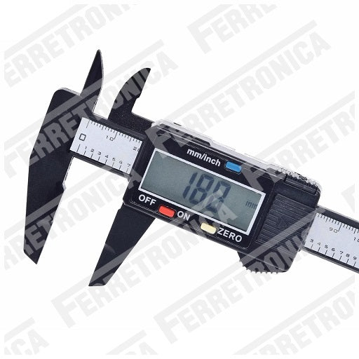 Calibrador Vernier Digital con LCD Pie de Rey 6 pulgadas - 150mm Incluye Pila, Ferretrónica