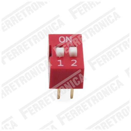 DIP Switch 2P Interruptor de 2 Posiciones - 2.54 mm, Ferretrónica