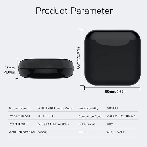 Control Remoto Universal Infrarrojo IR + RF por WiFi