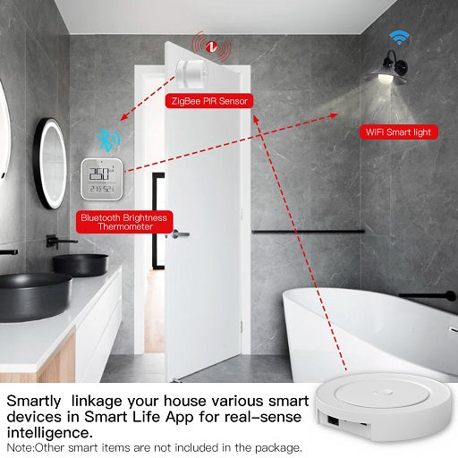 HUB Inteligente Multimodo ZigBee + Bluetooth + WiFi Compatible con las Aplicaciones Smart Life y Tuya Compatible con los asistentes de Voz Amazon Alexa y Google Home, Ferretronica