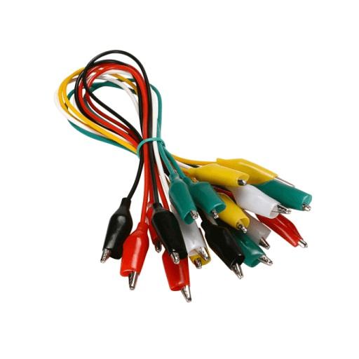 KIT Set Juego de 10 Cables Caiman a Caiman de Colores Surtidos, Ferretronica