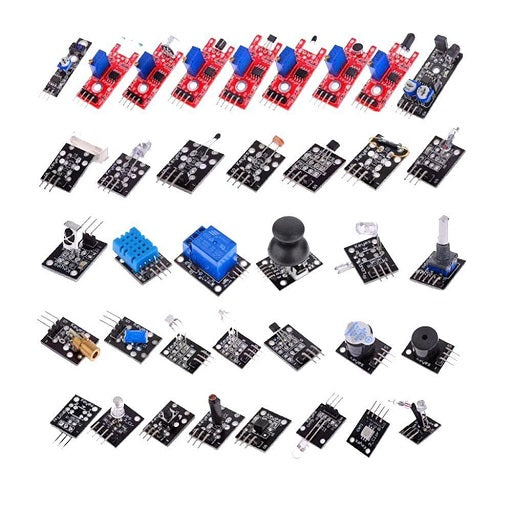 KIT de Sensores y Actuadores 37 en 1 con Caja Organizadora compatibles con Arduino Raspberry PIC entre otros, Ferretronica
