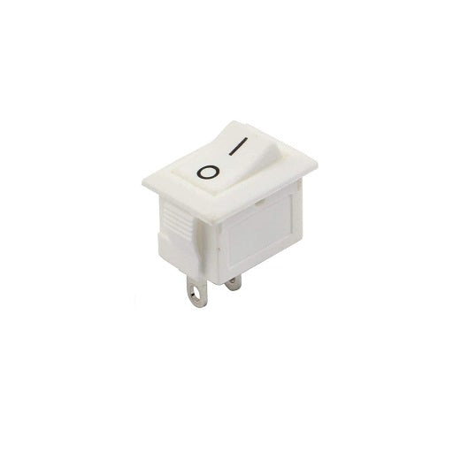 Mini Switch Interruptor Balancin 15mm x 10mm x 12mm para Chasis Color Blanco de 2 Pines y 2 Posiciones 2P - 2P 1 Polo y 1 Tiro, Ferretronica