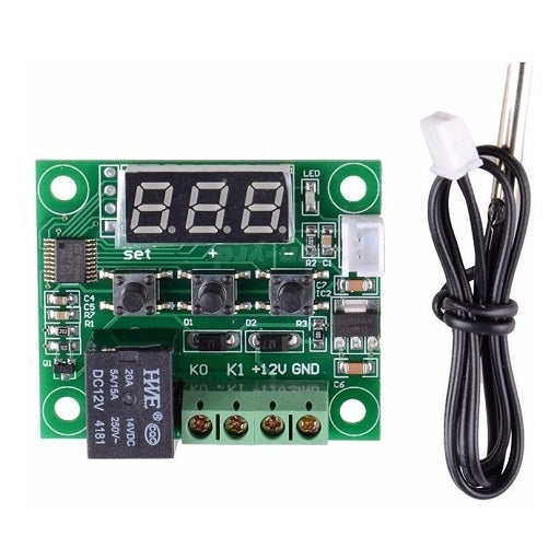 Mini termostato digital W1209 para control de temperatura con rele y display, ferretronica