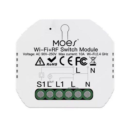 Modulo Switch Interruptor Inteligente WiFi + RF Compatible con Aplicaciones Smart Life y Tuya Compatible cos asistentes de Voz Amazon Alexa y Google Home, Ferretrónica