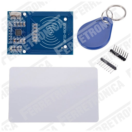 Modulo de comunicacion RFID RC522 13.56 Mhz lectura de tarjetas y llaveros tags RFID, ferretrónica