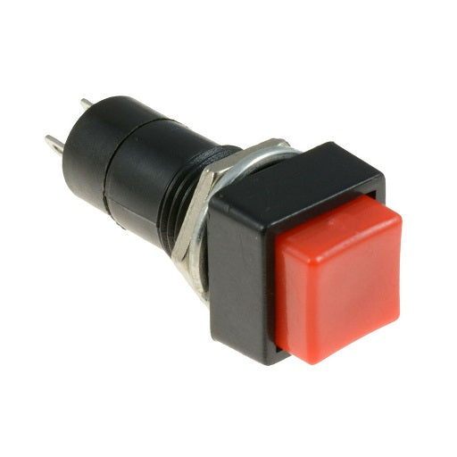 Switch Interruptor de 2 Pines Boton Rojo Cuadrado Sw Tipo Pulsador, Ferretrónica