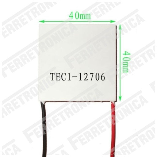 medidas celda peltier TEC1-12706 para enfriar y calentar dispositivos, ferretrónica