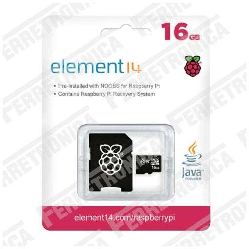 memoria micro sd original raspberry pi element14 16gb clase 10 oficial, ferretrónica