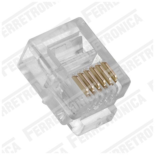 Conector Rj12 plug telefonico rj12 de ponchar, ferretrónica